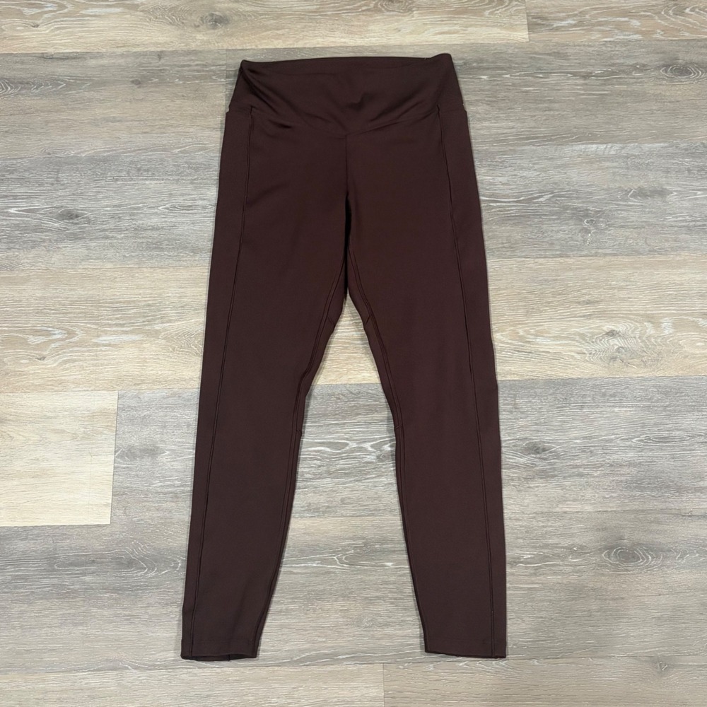 PINK Victorias Secret Active High Waisted Leggings Burgundy Brown Womens Medium